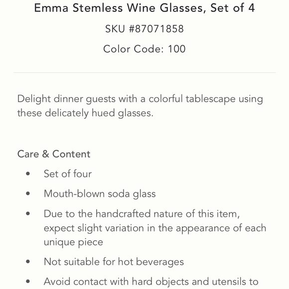 Emma Stemless wine glasses set of 4 - Picture 12 of 13